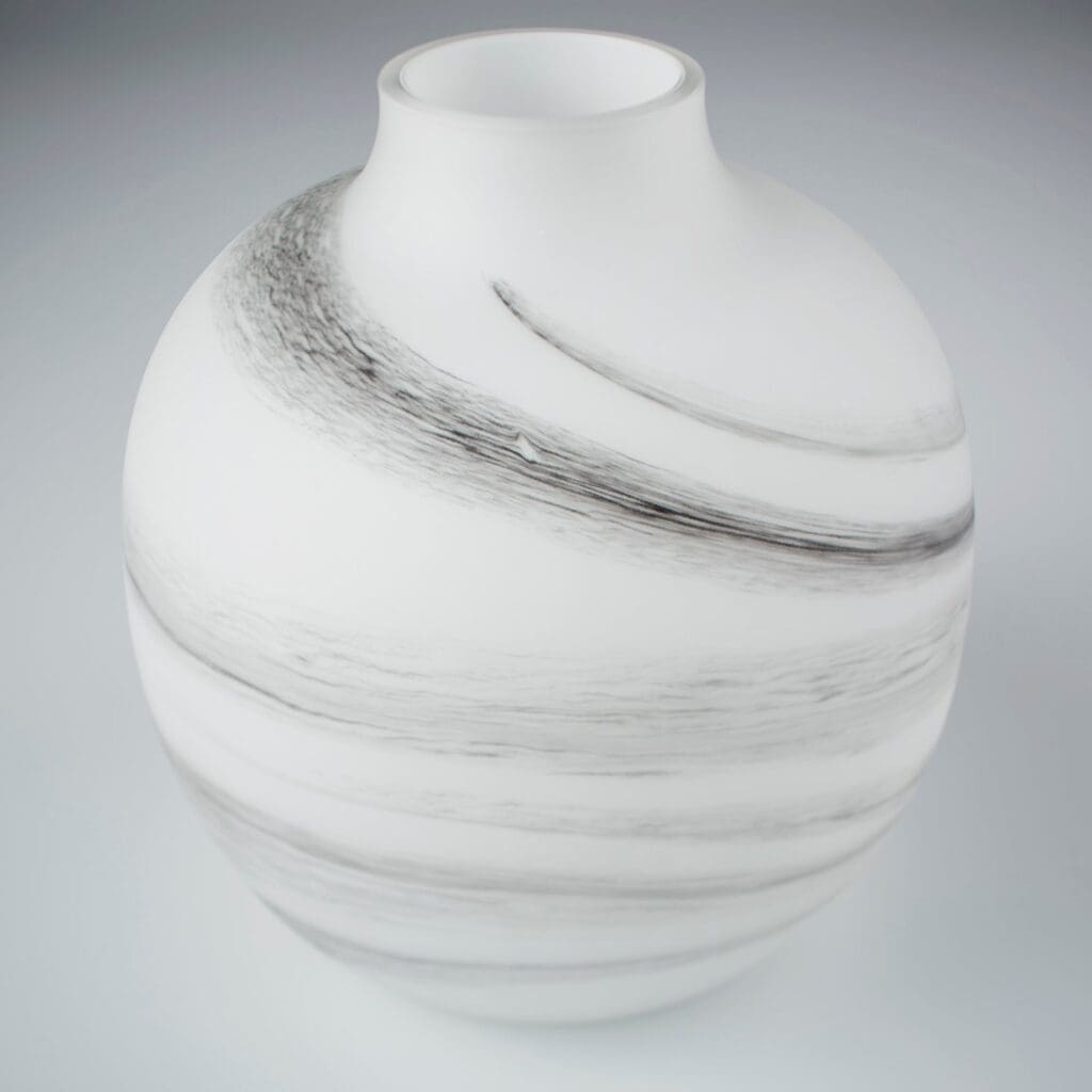 Cyan Design 10468 Moon Mist Vase - White And Black Swirl - Medium