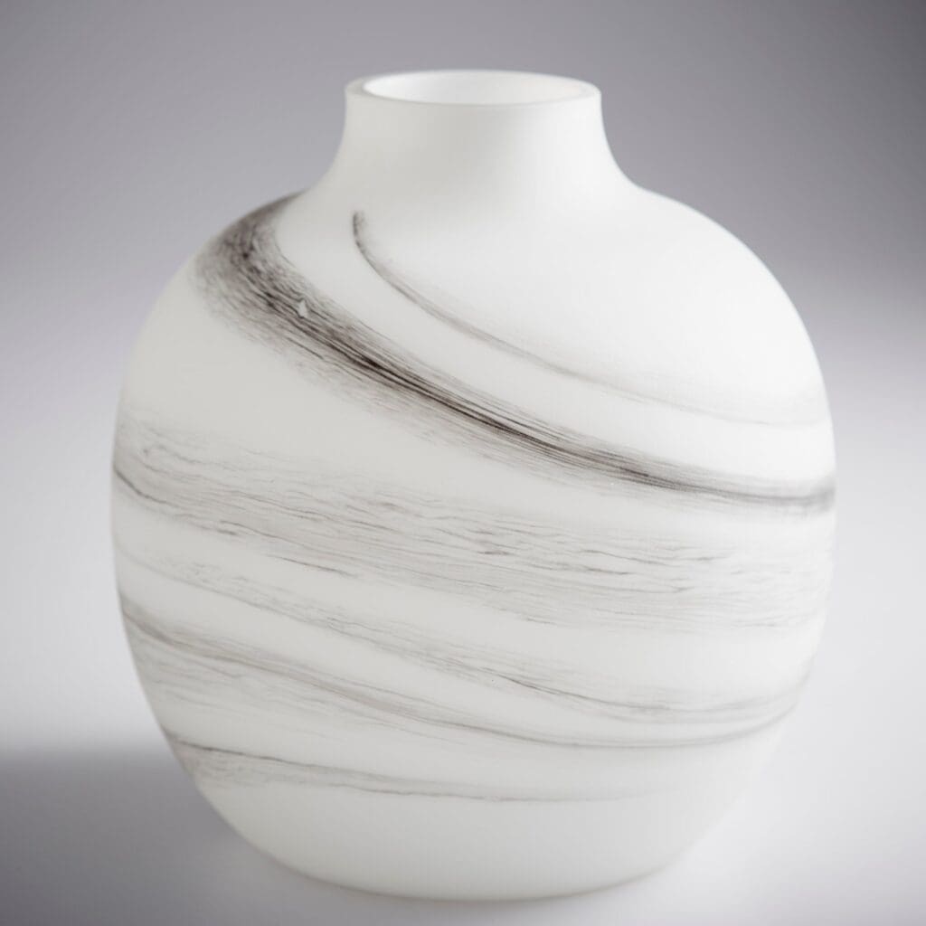 Cyan Design 10468 Moon Mist Vase - White And Black Swirl - Medium