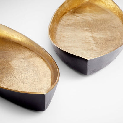 Cyan Design 10619 Alumbrar Tray - Matt Black And Gold - Medium
