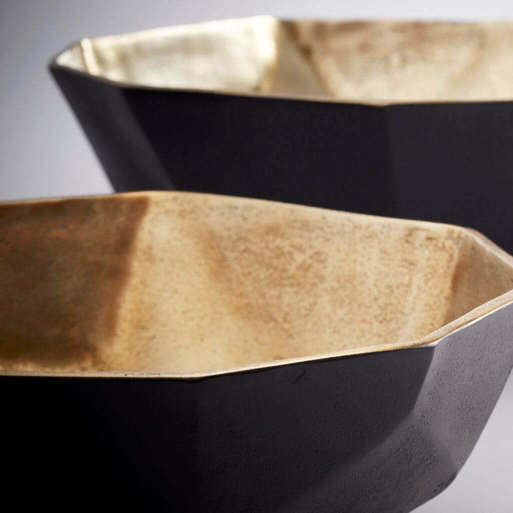 Cyan Design 10623 Radia Bowl - Matt Black And Gold - Medium