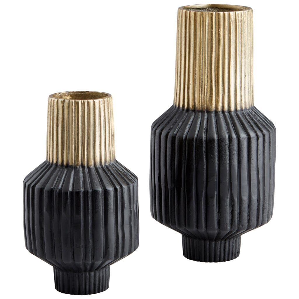 Cyan Design 10624 Allumage Vase - Matt Black And Gold - Small