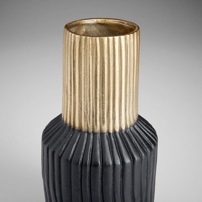Cyan Design 10625 Allumage Vase - Matt Black And Gold - Medium