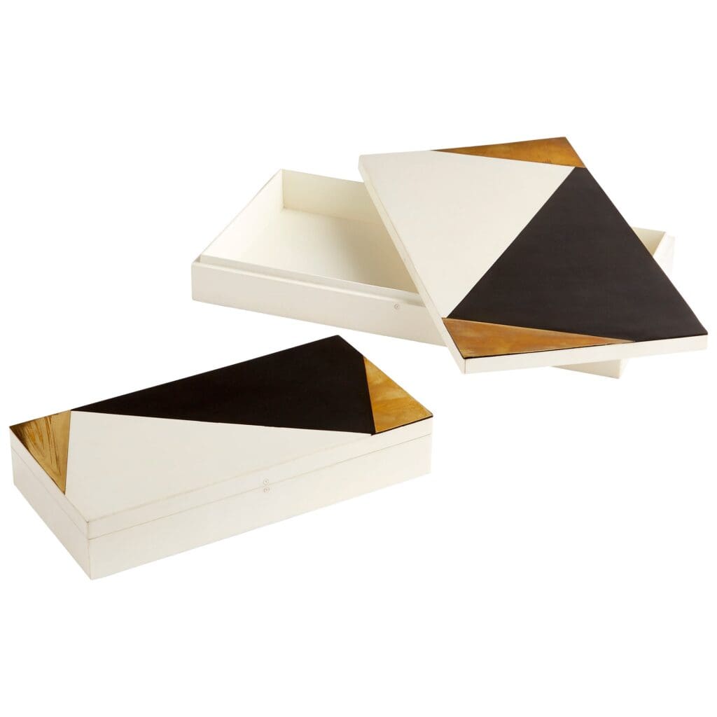 Cyan Design 10654 Modametric Container - Black & Gold & White - Small