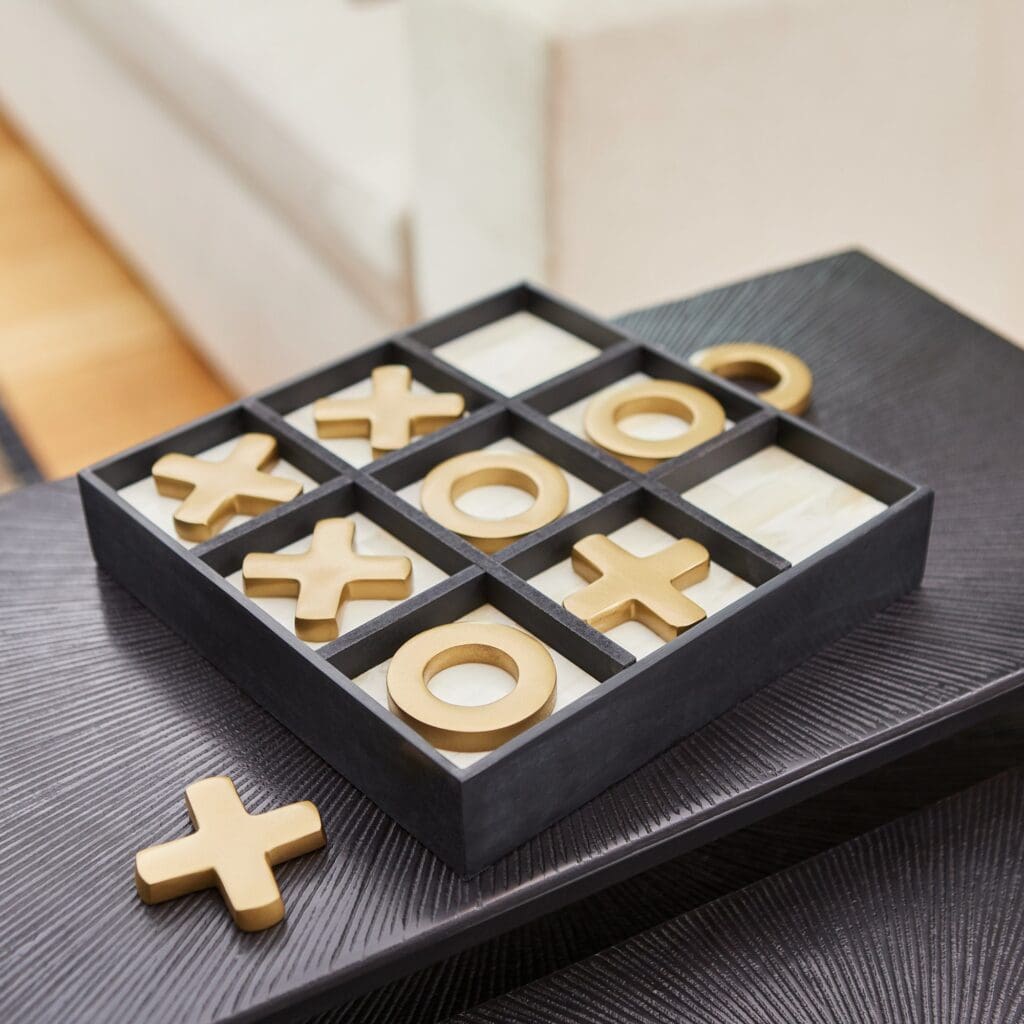 Cyan Design 10656 Tic-Tac-Glow Sculpture - Black & Gold & White