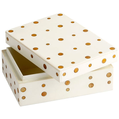 Cyan Design 10658 Dot Crown Container - White And Brass - Small