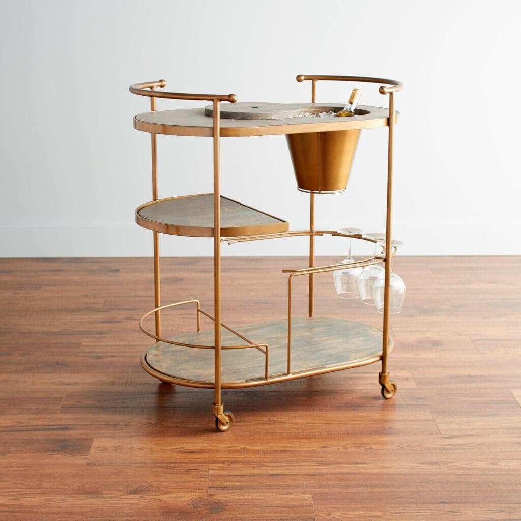 Cyan Design 10687 Barcraft Bar Cart - Antique Brass