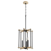 Quorum Silva 8134-3-69 Entry - Textured Black W/ Weathered Oak Finish
