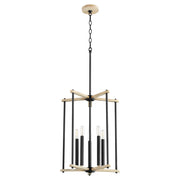 Quorum Silva 8134-5-69 Entry - Textured Black W/ Weathered Oak Finish