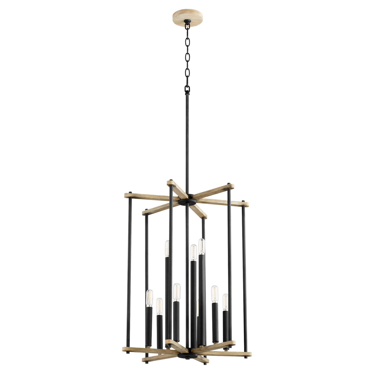 Quorum Silva 8134-9-69 Entry - Textured Black W/ Weathered Oak Finish