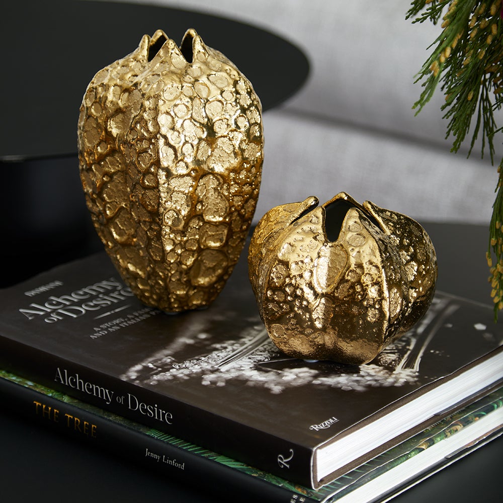 Cyan Design 10801 Pores Vase - Gold - Medium DISCONTINUED