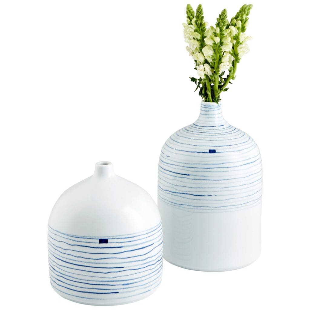 Cyan Design 10802 Whirlpool Vase - Blue And White - Small