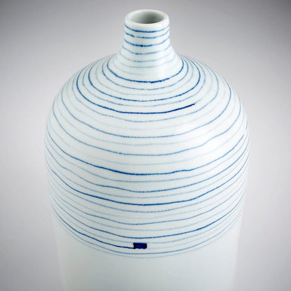 Cyan Design 10803 Whirlpool Vase - Blue And White - Medium