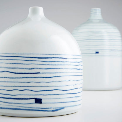 Cyan Design 10803 Whirlpool Vase - Blue And White - Medium