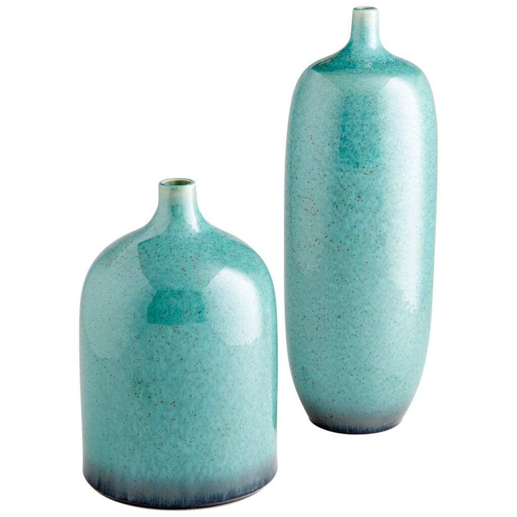 Cyan Design 10805 Native Gloss Vase - Turquoise Glaze - Medium