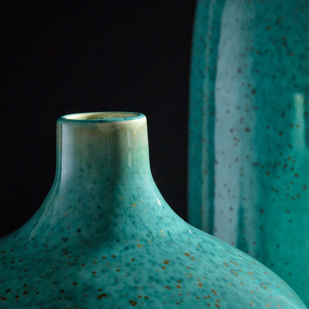 Cyan Design 10805 Native Gloss Vase - Turquoise Glaze - Medium