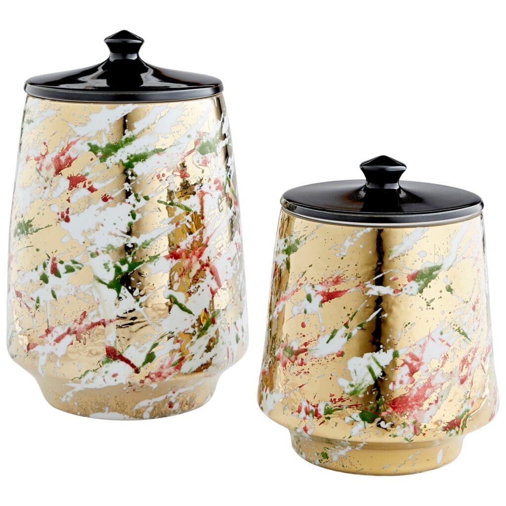 Cyan Design 10808 Ardent Splash Container - Multi-Color Glaze - Small