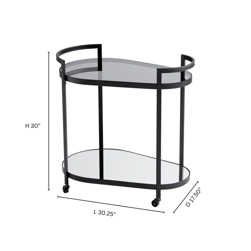 Cyan Design 10837 Cosmo Bar Cart - Black - Small