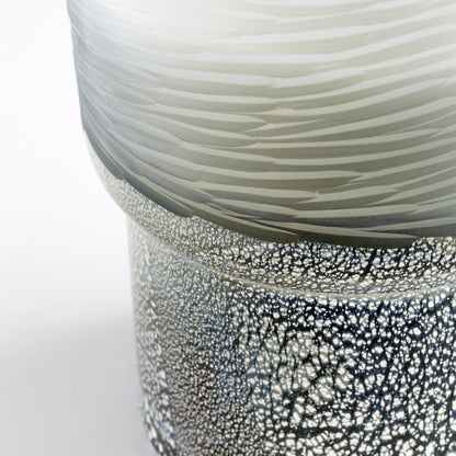 Cyan Design 11096 Canyonland Vase - Clear And Guilded Silver - Squat