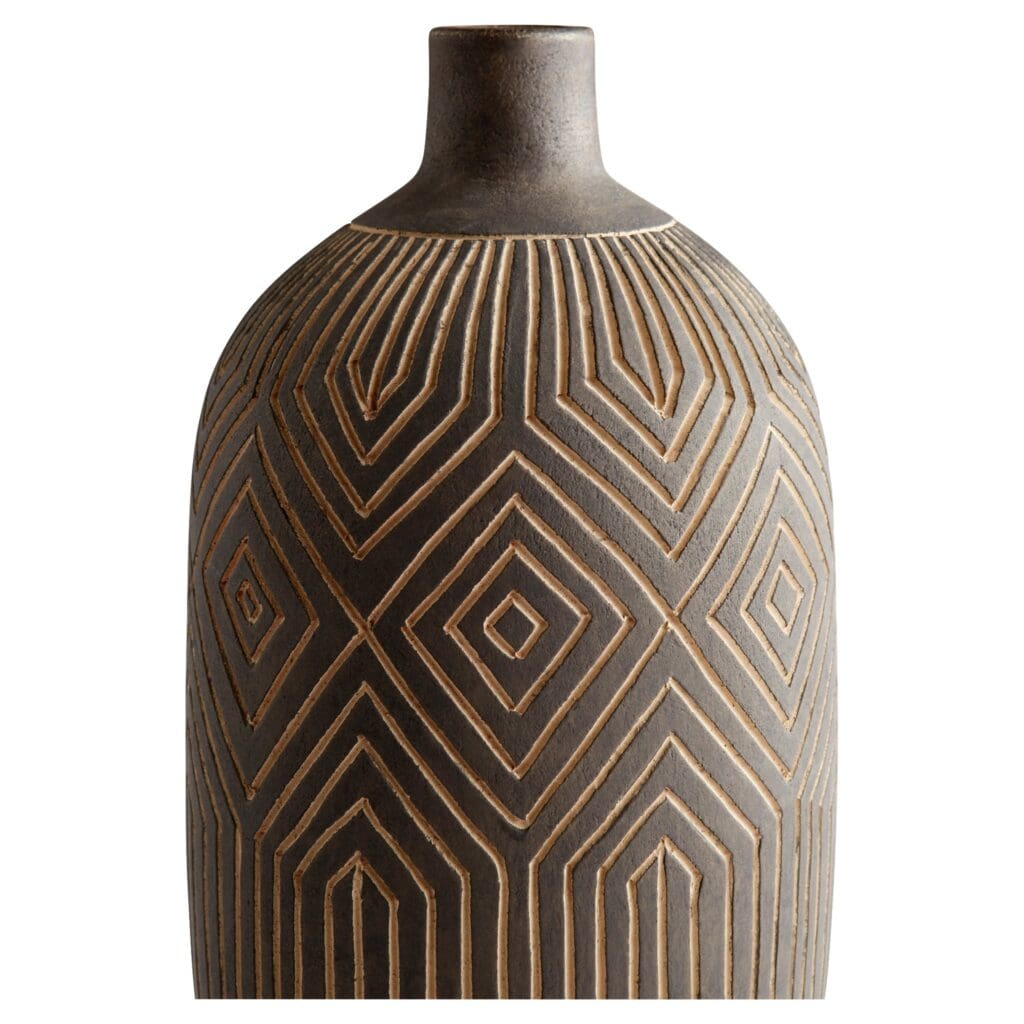 Cyan Design 11123 Dark Labyrinth Vase - Grey - Large