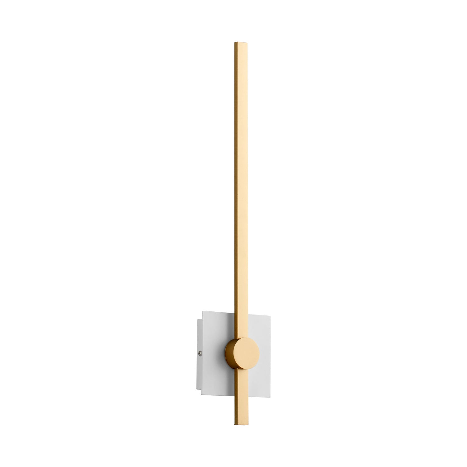 Oxygen Zora 3-50-650 Vanity LED Sconce Light 24 Inch with White Acrylic Lens 3000K Modern  - White W/ Industrial Brass