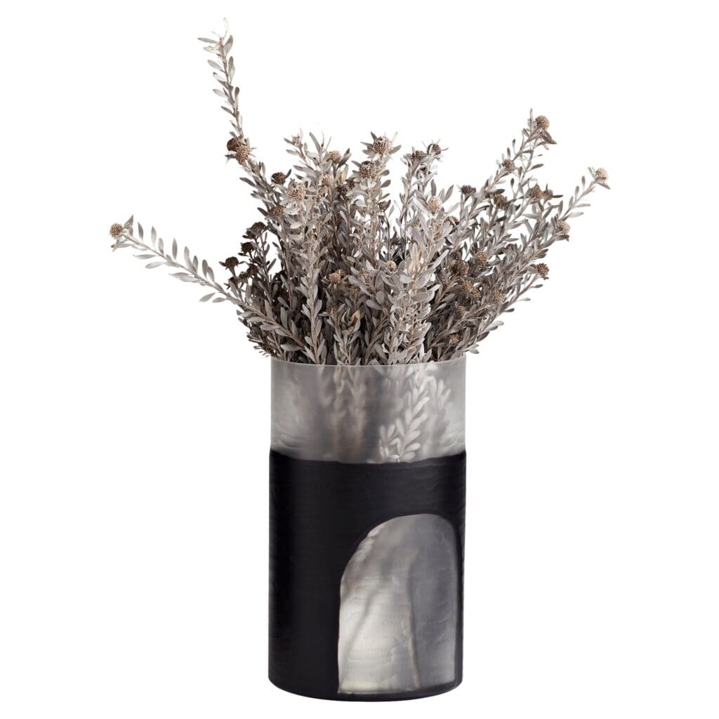 Cyan Design 11257 Ominous Frost Vase Tall - Clear And Black