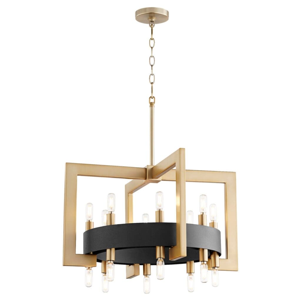 Cyan Design 11268 Archibald Chandelier 16-Light - Noir & Aged Brass