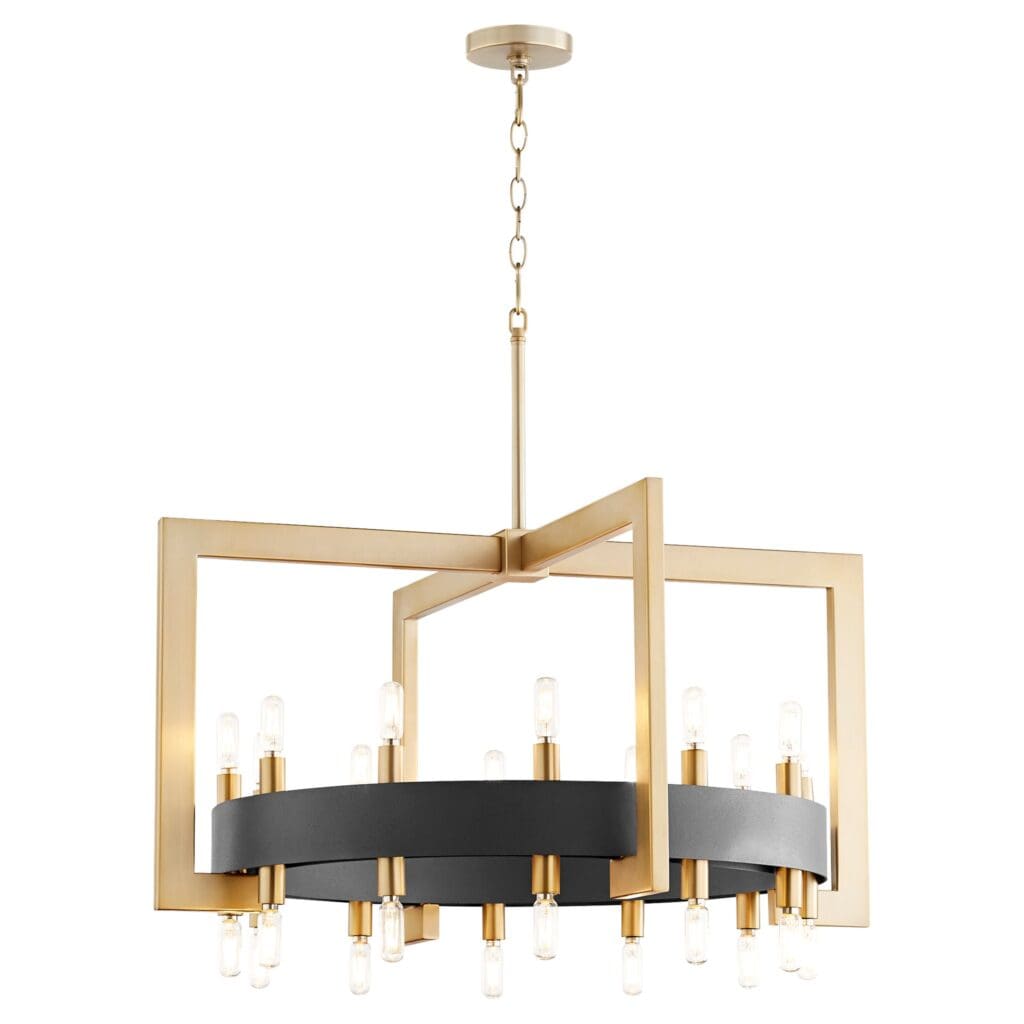 Cyan Design 11269 Archibald Chandelier 24-Light - Noir & Aged Brass