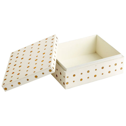 Cyan Design 10659 Dot Crown Container - White And Brass - Medium