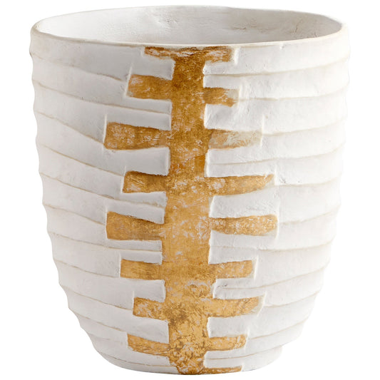 Cyan Design 10671 Luxe Vessel Vase - White And Gold - Small