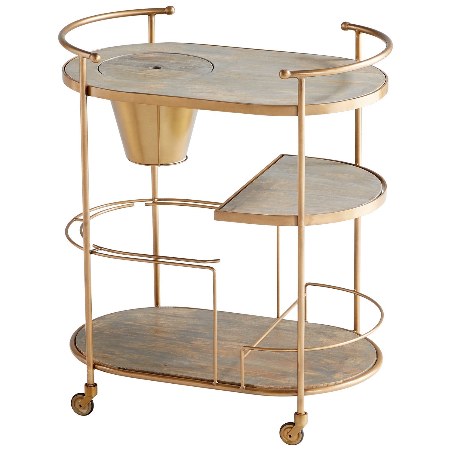 Cyan Design 10687 Barcraft Bar Cart - Antique Brass