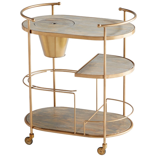 Cyan Design 10687 Barcraft Bar Cart - Antique Brass