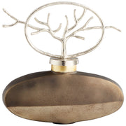 Cyan Design 10706 Viewleaf Round Sculpture - Black Onyx And Nickel - Medium