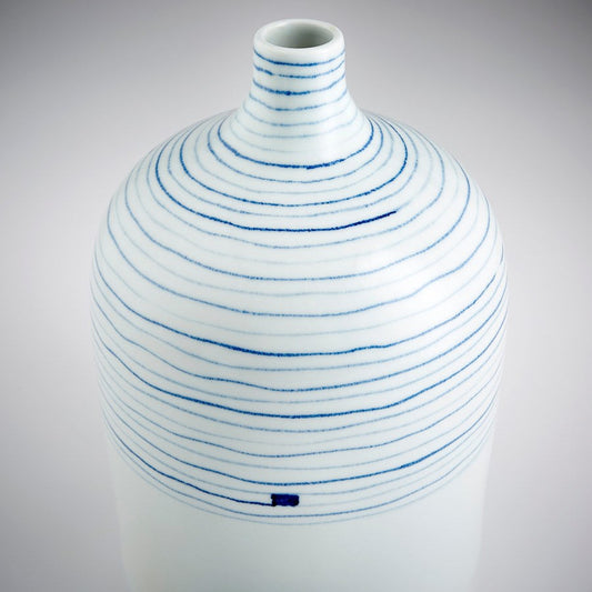 Cyan Design 10803 Whirlpool Vase - Blue And White - Medium