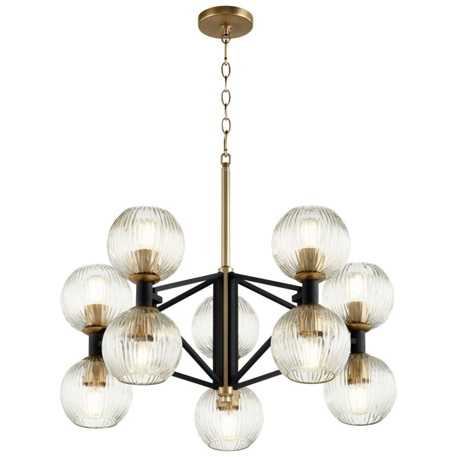 Cyan Design 10965 Helios Chandelier - Black & Aged Brass - Small