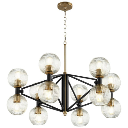 Cyan Design 10966 Helios Chandelier - Black & Aged Brass - Large