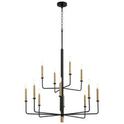 Cyan Design 10968 Apollo Chandelier - Noir & Aged Brass - Medium