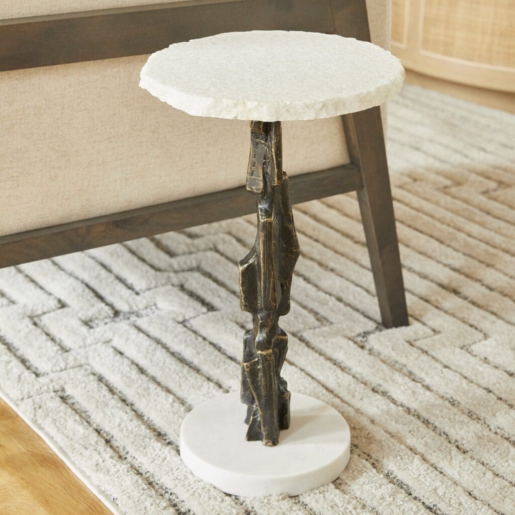 Cyan Design 11442 Amida Side Table - Bronze - White