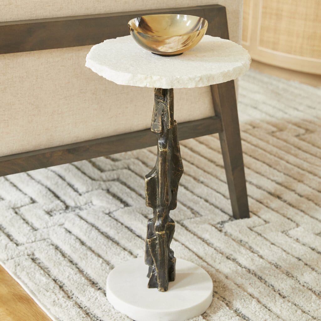 Cyan Design 11442 Amida Side Table - Bronze - White