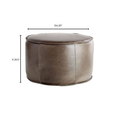 Cyan Design 11448 Lusso - Round Pouf - Grey