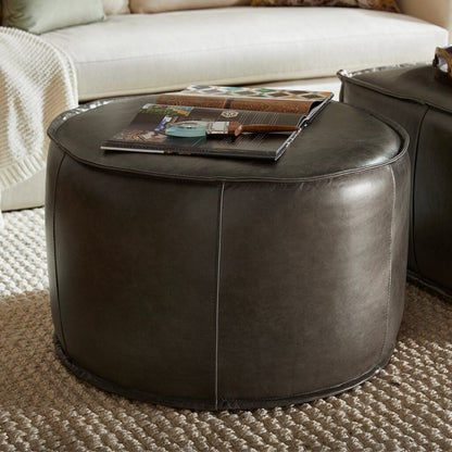 Cyan Design 11448 Lusso - Round Pouf - Grey