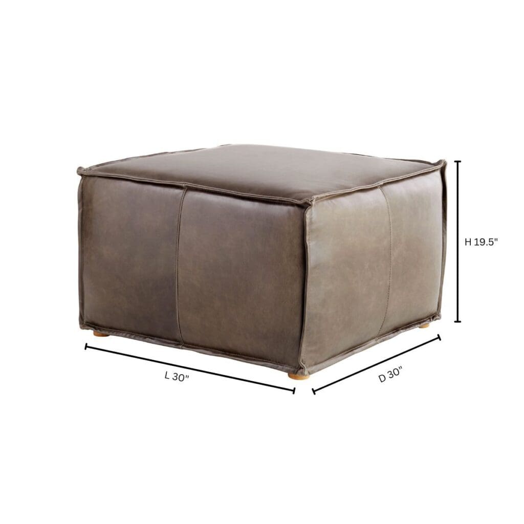 Cyan Design 11449 Lusso - Square Pouf - Grey