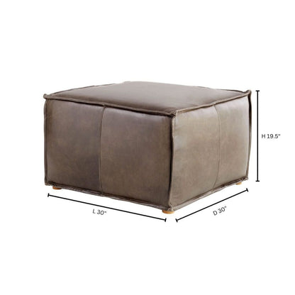 Cyan Design 11449 Lusso - Square Pouf - Grey