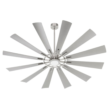 Quorum Cirque 47212-65 Patio Fan - Satin Nickel