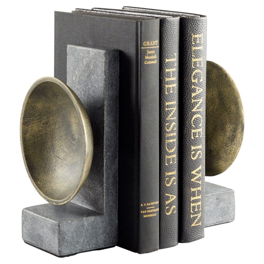Cyan Design 11500 Taal Bookends - Black - Brass - Black and Brass