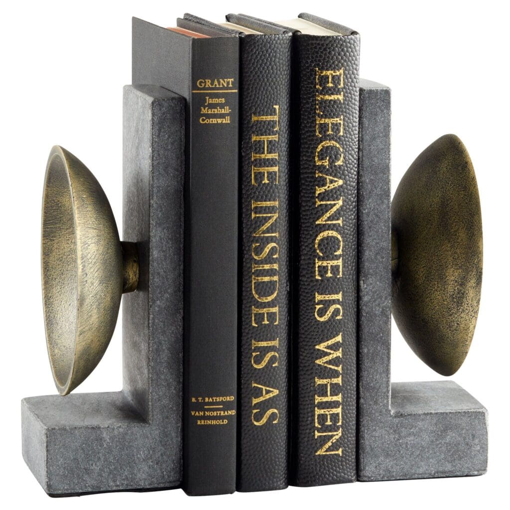 Cyan Design 11500 Taal Bookends - Black - Brass - Black and Brass