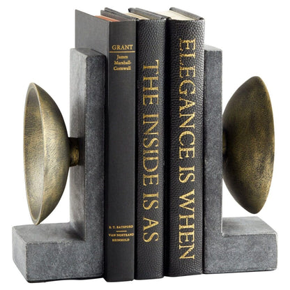 Cyan Design 11500 Taal Bookends - Black - Brass - Black and Brass