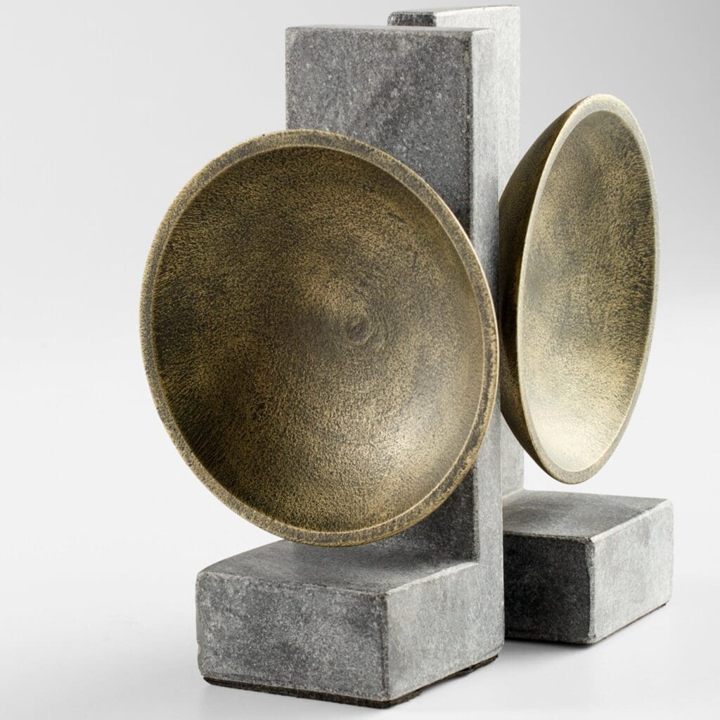Cyan Design 11500 Taal Bookends - Black - Brass - Black and Brass