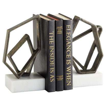 Cyan Design 11508 Euclid Bookends - Wht - Brnz - Bronze