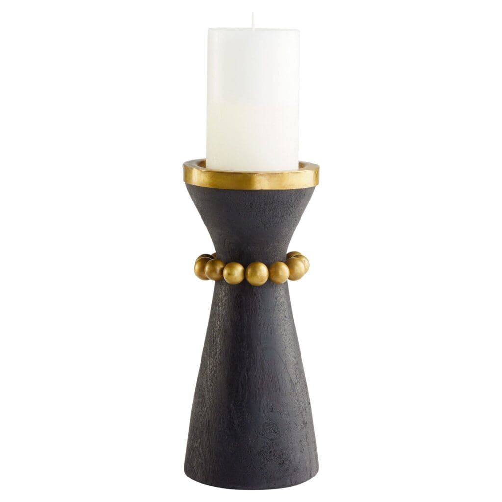 Cyan Design 11514 Parvati Cndlehdr - Antique Brass and Black - Small