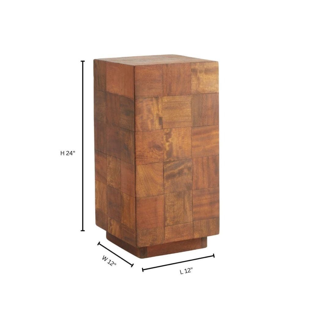 Cyan Design 11606 Halma Pedestal - Oak - Small